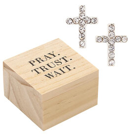 Treasure Box Earrings - Pray. Trust. Wait.