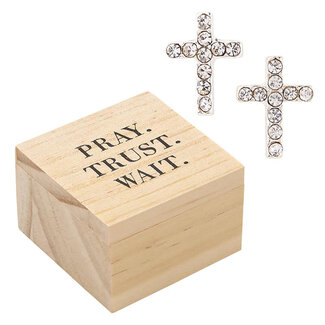 Treasure Box Earrings - Pray. Trust. Wait.
