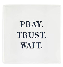 Face to Face Lucite Block - Pray.Trust.Wait.