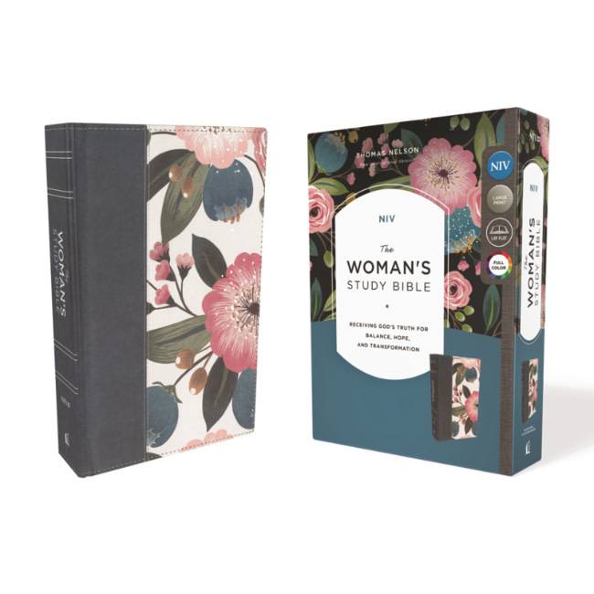 The NIV Woman's Study Bible - Blue/Floral Cloth over Board