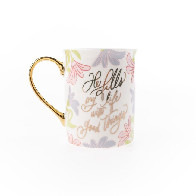 Gold Handle Mug He Fills My Life With Good Things