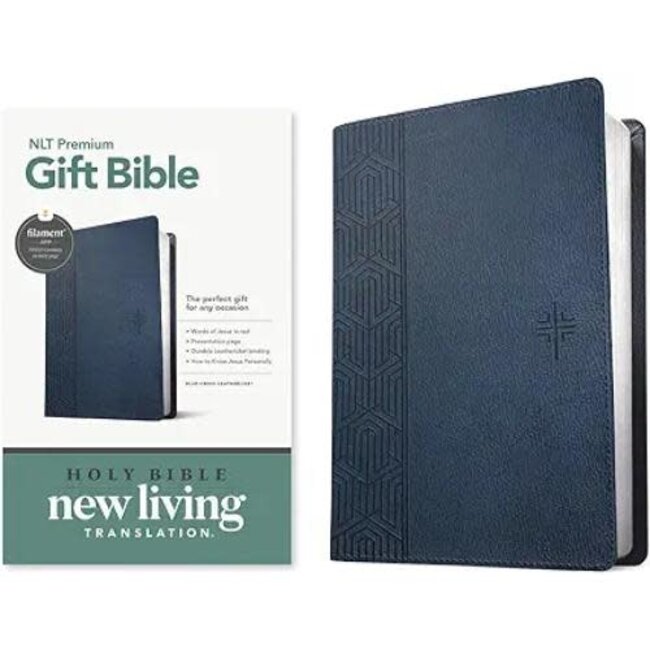 Premium Gift Bible NLT, Filament Enabled (LeatherLike, Blue Cross, Red Letter)
