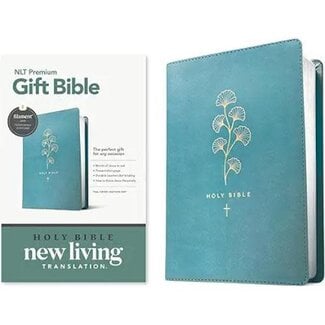 Premium Gift Bible NLT, Filament Enabled (LeatherLike, Teal Cross, Red Letter)