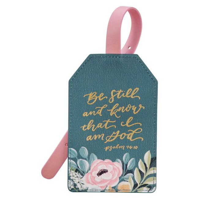 Luggage Tag Teal Be Still Ps. 46:10