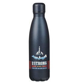 Be Strong and Courageous Blue Space Stainless Steel Water Bottle - Joshua 1:9