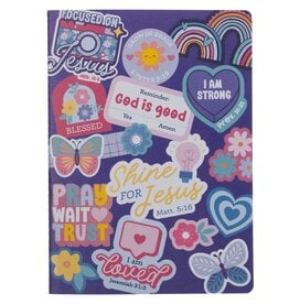 Shine for Jesus Purple Stickers Notebook -  Matthew 5:16