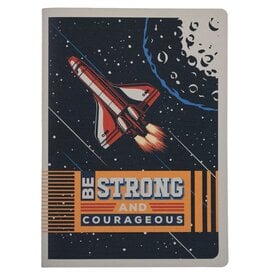 Be Strong and Courageous Blue Space Notebook - Joshua 1:9
