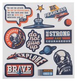 Strong and Courageous Blue Stainless Steel Water Bottle - Joshua 1:9