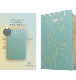 NLT Student Bible, Thinline Reference, Filament Enabled Edition, LeatherLike, Tropical Iris Teal Blue, Red Letter