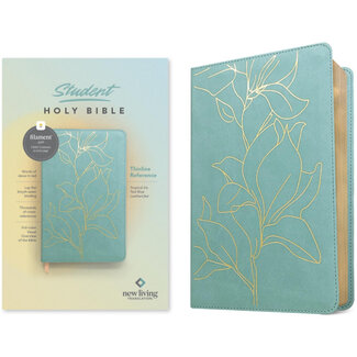 NLT Student Bible, Thinline Reference, Filament Enabled Edition, LeatherLike, Tropical Iris Teal Blue, Red Letter