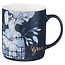 Blue Floral Tile Ceramic Mug -