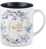 Blue Floral Tile Ceramic Mug -