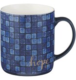 Blue Floral Tile Ceramic Mug -