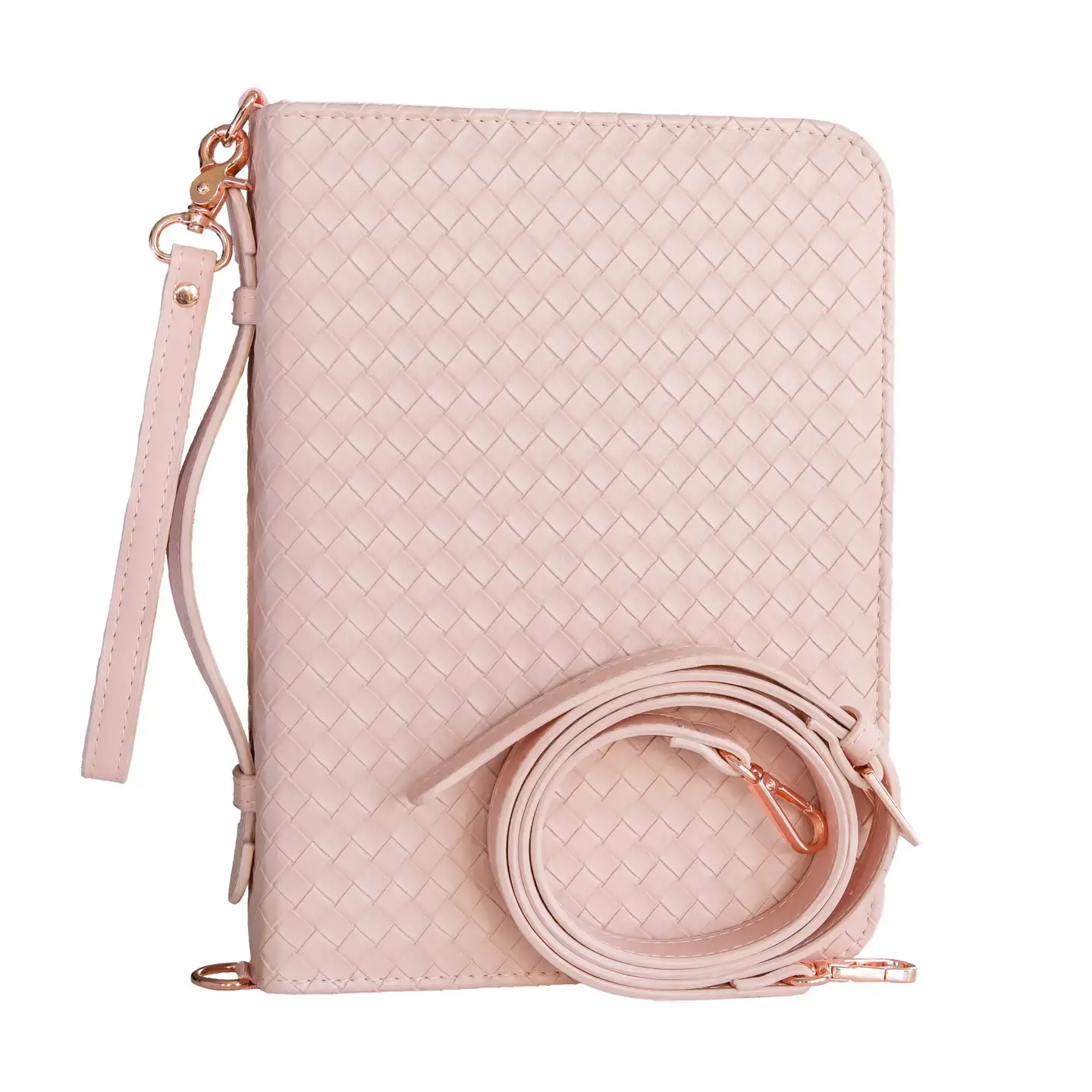 Bible Cover, Weave Bible Case, Crossbody Blush