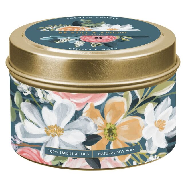 Be Still and Know Vetiver and Moss Candle in a Tin - Psalm 46:10
