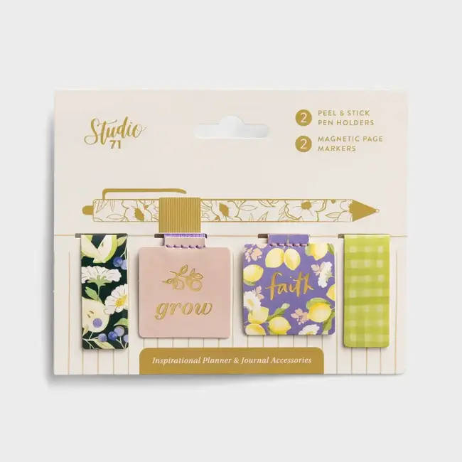 Studio 71 - Magnetic Page Marker & Peel and Stick Pen Holder Set