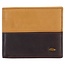 Two-tone Dark Brown and Camel Tan Leather Wallet with Cross Badge