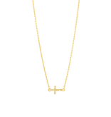 Pave Crystal Cross Necklace - Gold