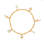 Cross & Multi Charm Bracelet - Gold/Cream