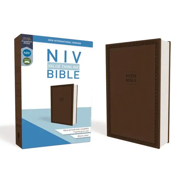 NIV, Value Thinline Bible, Leathersoft, Brown, Comfort Print