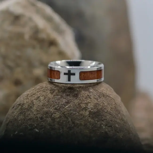 Wood/Cross Ring - Size