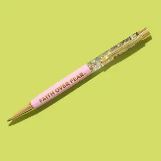 Pen -"Faith Over Fear" - Pink w/ Pearl Confetti