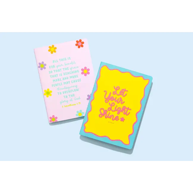 Notebook Set - Spiritual Affirmations - 2 Piece Set Let Your Light, For This Is