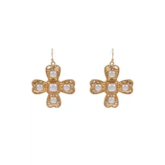 Gold Filigree with Pearl Drop 1.75" Earring