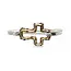 Silver with Gold Cross Hinge Bracelet