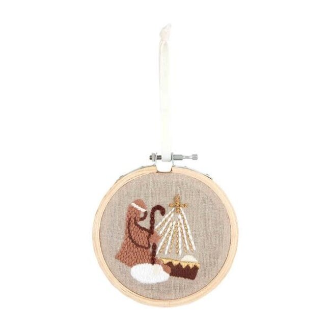 Shepherd Embroidery Hoop Ornament