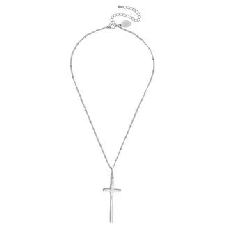 Dainty Tall Cross Necklace Silver