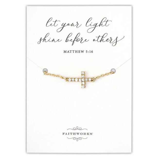 Let Your Light Shine Sideways Cross Bracelet