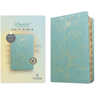 NLT Student Bible, Thinline Reference, Filament-Enabled Edition, LeatherLike, Indexed, Tropical Iris Teal Blue, Red Letter