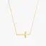 Hypo-Allergenic Water Resistant 14K Gold Plated Stainless Steel Cross Charm Necklace