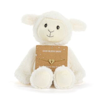 God Bless Baby Lamb + Bracelet - 8in