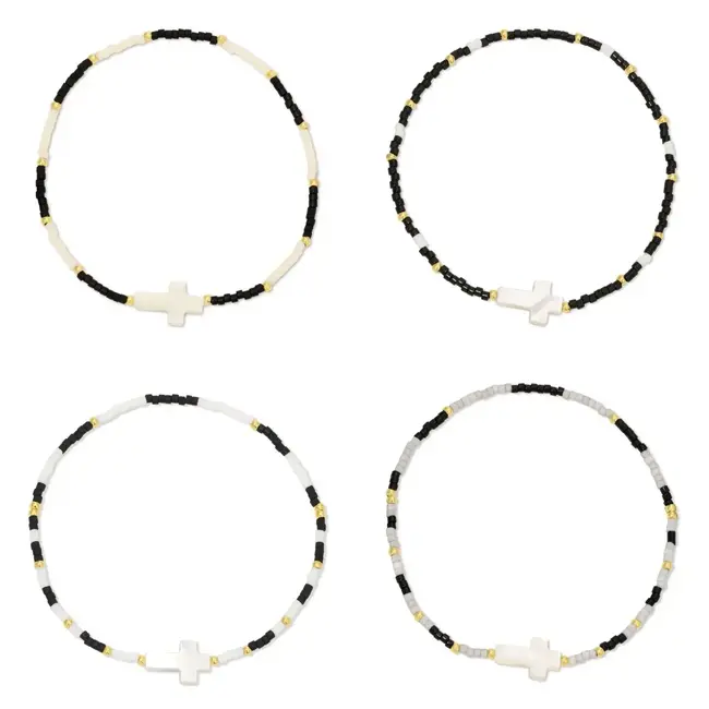 Miyuki Delica with Shell Cross Accent Bracelet