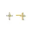 Baguette Cross Studs On Velvet Gift Tag