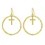 Open Drop Earrings with Cross Charm