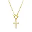 Sparkle Cross Toggle Necklace - Gold