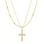Layered Cubic Zirconia Cross Necklace