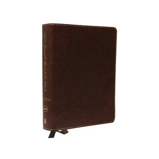 NKJV, Journal the Word Bible, Large Print, Bonded Leather, Brown, Red Letter Edition NKJV, Journal the Word Bible, Large Print, Bonded Leather, Brown, Red Letter Edition