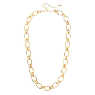 Connor Oval Linked Necklace in Shiny Gold