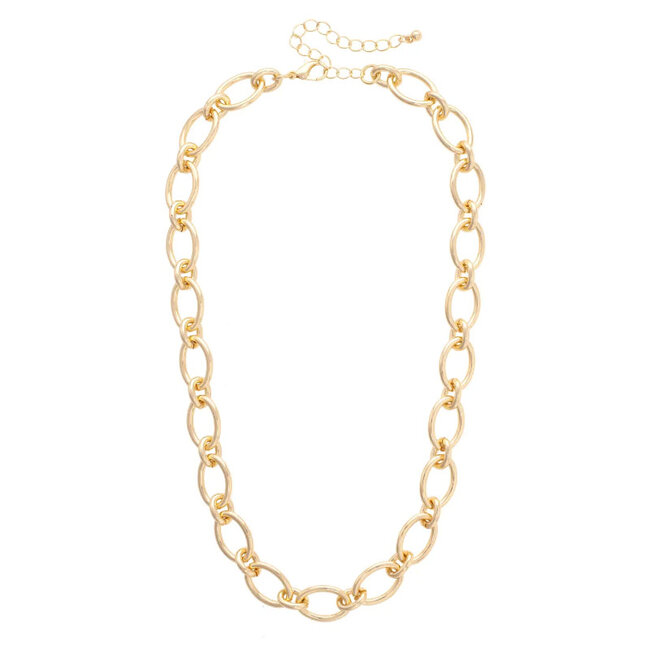 Connor Oval Linked Necklace in Shiny Gold