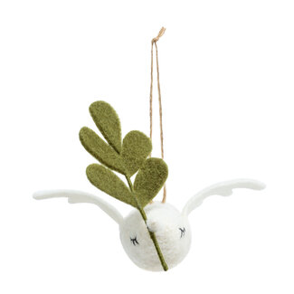 Felted Cream Dove Ornament