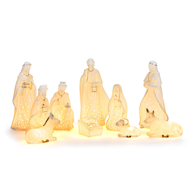 Ceramic LED Nativity Figures - Set of 10