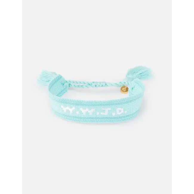 Teal Embroidered WWJD Bracelet