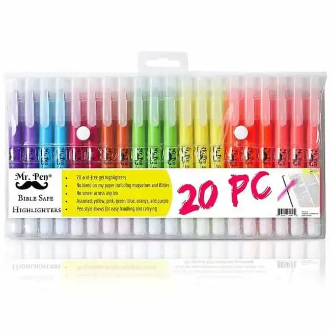 Mr. Pen No Bleed Gel Highlighters For Bibles