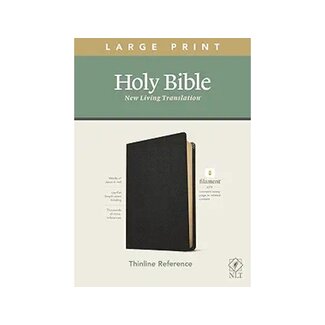 NLT Large-Print Thinline Reference Bible, Filament Enabled Edition--genuine leather, black