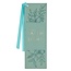 Faith Teal Floral Faux Leather Bookmark - 2 Corinthians 5:7