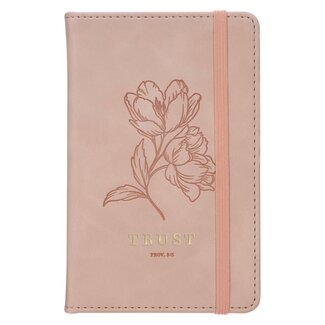 Trust Mottled Blush Faux Leather Hardcover Notebook with Elastic Band Closure - Proverbs 3:5